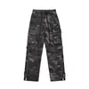 Overoles de camuflaje de calle para hombre y mujer, pesados, multibolsillos, con cremallera, nicho, canalla, guapo, callejera, hiphop, pantalones de trapeador pesados
