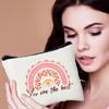 Amazon AliExpress Bolsa Cosmética Lona tamaño pequeño Bolsa con Cremallera Almacenamiento Algodón Transfronteriza Portátil Bolsa de Mano para Lavado