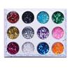 Pó de glitter para unhas, lantejoulas, pó de cristal esculpido de 12 cores, pó de pérola de papel de concha, cinco estrelas, pêssego, coração, flor seca, pó de laser