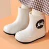 Botas de Chuva Antiderrapantes para Pais e Filhos, Botas de Chuva Fofas com Desenho de Briquetes Pretos, Sapatos Impermeáveis Personalizados, Sapatos Infantis, Sapatos Femininos, Sapatos Masculinos, Modelos Infantis