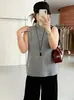 Chaleco de punto de cuello medio para mujer talla grande, otoño 2026, estilo delgado para mujeres talla grande, adecuado tanto para llevar solo como debajo de otra prenda, chaleco sin mangas