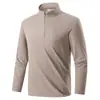 Camiseta deportiva de manga larga de secado rápido estilo Dimito para hombre, transpirable y de secado rápido, adecuada para correr y golf, con cuello alto, también adecuada como top para mujer