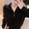 Ropa de Punto de Cuello Alto con Media Cremallera Estilo Coreano para Mujer Otoño e Invierno Nuevo Estilo Aspecto Adelgazante Suave Chaqueta de Punto Encerada Top Versátil Trendy