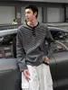 Camiseta listrada colorida original, versátil, de alta qualidade, tendência popular no Instagram, estilo japonês casual e artístico, nova moda simples de algodão