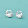 Colgante de Plata de Ley S925 Finamente Elaborado Sólido con Incrustaciones de Diamantes y Diseño de Escamas Texturizadas Accesorio para Pulsera de Cristal DIY