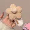 Pasador de Flor de Felpa Otoño e Invierno para Mujer, Pasador Lindo y Dulce en la Parte Trasera de la Cabeza, Pinza de Pato, Pasador Grande de Una Sola Línea Accesorio para el Cabello