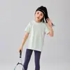 26 Camiseta Infantil de Secagem Rápida com Manga Longa, Roupa de Treino Atlético para Meninas, Blusa Raglan Respirável de Manga Curta para Meninos