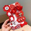 Presilha de Cabelo Infantil JK Laço Presilha Bico de Pato Fofa Presilha Atrás da Cabeça Acessórios de Cabelo de Princesa Uniforme JK Tecido Xadrez Grampo de Cabelo