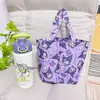 Bolsa conveniente de dos piezas para botellas de agua estilo japonés, bolsa de caricatura para té de leche, bolsa para paraguas, linda bolsa plegable para guardar tazas de café, portátil