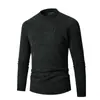 Suéter novo de outono 2023 masculino suéter estilo coreano para meia-idade gola redonda xadrez slim básico casual suéter masculino