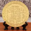 Latón Alivio Dorado Oficial Celestial Bendición Adornos Fantasma de Montaña Dinero Falsificado Tai Chi Espejo Bagua Sala de Estar Entrada Apertura Regalo de Inauguración