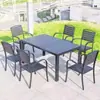 Mesas e Cadeiras de Madeira Plástica para Exterior Pátio Jardim Casa Lazer Mesas e Cadeiras de Ferro Mesa e Cadeiras para Cafeteria Bar Atacado