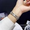 Correa de Metal para Reloj con Cadena Hueca y Diamantes Adecuada para Apple 10 S11 Xiaomi 10 Huawei Gt6 Fit4 Pulsera Metálica