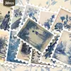 36 Peças de Selos e Adesivos Estilo Porcelana Azul e Branca Vintage com Desenhos Florais e de Pássaros Estilo Antigo para Diários DIY e Decoração de Cartões Atacado