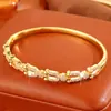 Pulseira de Cobre Banhada a Ouro Que Não Desbota, com Toque de Luxo, Exclusiva e Versátil, Pulseira de Cobre com Pedra Zircônia da Moda com um Elegante Design de Bambu de Celebridade da Internet para Mulheres