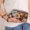 Bolsa de Celular Três Camadas Estampada da Moda, Carteira Longa, Clutch Horizontal, Porta-Moedas Portátil, Bolsa de Mão Que Cabe um Celular Grande
