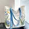 Bolsa Tote Doce Jardim de Primavera, Bolsa Estilosa de Desenho Animado para Mulheres, Bolsa Versátil de Lona, Bolsa de Ombro com Abertura Superior para o Dia a Dia