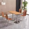 Juego de mesa y sillas para comida rápida, bar de snacks, tienda de fideos, cafetería escolar para estudiantes, comedor de empresa, comedor de fábrica, mesa y sillas de comedor de acero inoxidable