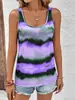 Ropa de Verano Nueva Transfronteriza Europea y Americana para Mujer Chaleco sin Mangas Estampado Multicolor Holgado de Moda Tendencia Top Rayado para Mujer