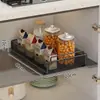 Prateleira de Armazenamento sob a Pia, Prateleira de Exibição de Utensílios de Cozinha, Prateleira de Armazenamento de Temperos Deslizante, Armário de Armazenamento em Camadas dentro do Armário