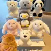 Jinnew Original Lindo Animal Mascota Familia Peluche Llavero Colgante Adorable Encanto para Bolso Muñeca Máquina de Bolas