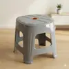 860128Cm Banco Médio-Alto com Textura de Couro, Banco de Plástico Espessado, Cadeira de Plástico Doméstica, Banco de Plástico para Trocar Sapatos