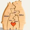 Rompecabezas de madera popular de comercio electrónico transfronterizo de Amazon: madre e hijo, traje de oso, manualidades, decoración, regalo del Día de la Madre
