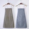 Delantal de cocina, moda para el hogar, impermeable, a prueba de aceite, de algodón y lino, para adultos, sencillo y bonito, para el cuello, para restaurante, ropa de trabajo