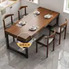 Mesa de jantar para mesa de jantar doméstica pequena, mesa de jantar comercial de fast food e combinação de cadeira, mesa de recepção para sala de aluguel de apartamento