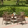 Silla de Ratán Juego de Tres Piezas Mesa de Té y Sillas para Balcón Combinación Cenador Mesa y Sillas de Exterior Patio Balcón Silla de Ocio Mesa y Sillas de Exterior