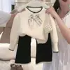 9 Conjunto de suéter, calça de tricô e agasalho infantil, nova coleção outono 2025, doce conjunto de duas peças para meninas