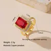 Anillo de Zirconia Micropavimentada Nuevo Transfronterizo Celebridad de Internet para Mujer, Anillo de Dedo Índice de Lujo Ligero de Moda de Gama Alta para Mujer con Apertura Ajustable