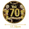 Festa de Aniversário Série Ouro Negro 70ª Garfo e Colher Prato de Jantar Conjunto Suprimentos para Louças Diário Festival Casamento Louças de Mesa para Casamento