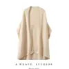Cárdigan Francés Batwing 100% Lana Pura para Mujer Cubierta Holgada Ropa Exterior Adelgazante Versátil para Primavera y Otoño Ropa de Punto Elegante