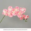 Buquê de Orquídea Phalaenopsis Artificial Mais Vendido Transfronteiriço com 9 Flores, Flores Artificiais, Arranjo de Flores Artificiais Realista para Decoração de Casa