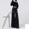 Jeans de Pierna Ancha para Mujer, Tallas Grandes, Nuevo Estilo Otoño e Invierno, Tiro Alto, Corte Holgado, Adelgazante, Talla Grande, Pantalones Acampanados, Adecuados para Cuerpo Tipo Pera
