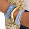 Pulsera de Borde Ancho con Superficie de Espejo de Venta Caliente Transfronteriza Europea y Americana, Pulsera Brillante Exagerada Personalizada, Pulsera de Resina Acrílica