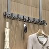 Perchero de puerta sin perforaciones para almacenamiento de ropa, puerta de entrada, perchero de almacenamiento superior, gancho de pared trasero para puerta
