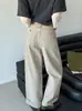 Jeans Laranja Zhi Spring Novo de Cintura Alta com Botão no Bolso Traseiro, Jeans de Perna Larga Emagrecedor Estilo Preguiçoso com Cinto 6062