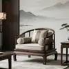 Nueva Silla Sofá de Madera Maciza Estilo Chino Silla de Ocio de Nogal Negro Norteamericano Silla Individual del Hogar de Song Sillón Retro Nórdico