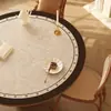 Jogo Americano Redondo Estilo Francês, À Prova d'Água e de Óleo, Toalha de Mesa Sem Lavagem, Sensação de Luxo Leve e de Alta Qualidade, Protetor de Mesa para Mesa Redonda Pequena de Centro