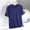 Fonte Fábrica Verão Gelo Seda T-Shirt Masculino Pescoço Redondo Roupas de secagem rápida Manga curta fina respirável meia manga Top Moda Esportiva Masculina