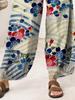 Pantalones Casuales Transfronterizos Europeos y Americanos de Talla Grande para Mujer, Estilo Étnico Primavera y Verano, Pantalones Largos Estampados para Mujer Sueltos y Cómodos, Adelgazantes de Cintura Alta
