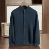 Novo suéter de cashmere masculino, cardigan de lã de malha dupla espessada, camisa de base de malha de meia gola alta masculina, jaqueta casual