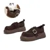 Zapatos de vestir de cuero genuino con suela de espuma estilo británico, nuevos zapatos de mujer de suela gruesa para otoño 2026, mocasines de moda casual para mujer para el trabajo