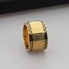 Anillo de dedo de encaje de tendencia europea y americana para combinar con todo, anillo de acero inoxidable giratorio descompresor con la verdad de seis caracteres para hombres y mujeres