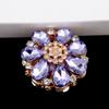 Cuentas de Cristal de Doble Cara Transfronterizas con Agujero Recto, Bolas de Diamantes de Flores Grandes, DIY, Cadena para Teléfono Móvil, Llavero, Cadena para Bolso, Accesorios