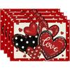 Promoção Quente da Amazon Dia dos Namorados Jogo Americano Jogo Americano de Amor Mesa de Jantar Decorativa Jogo Americano Estampado Exclusivo Transfronteiriço