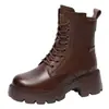 Botas Martin de moda para mujer, nueva colección otoño/invierno 2026, estilo popular, diseño británico elegante, antideslizantes, retro, forradas de felpa, cálidas botas de algodón