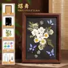 Marco de fotos para flor seca de nácar con relieve, flor preservada, jarrón, pintura, paquete de material DIY, adorno hecho a mano, regalo, otro tejido
